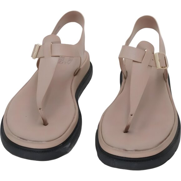 Naturalizer Alyssa T-Strap Thong Sandals Tan Faux Leather Women US 9.5W EU 40.5 - Picture 5 of 6